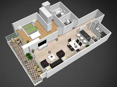 an illustration of a floor plan of a house at New apt in Dubai Marina with balcony and sea view in Dubai
