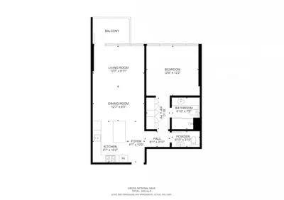 a floor plan of a house at O Ten, Al Jaddaf - Smart One Bedroom in Dubai
