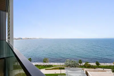 a view of the ocean from a building at New 2 bedroom in Bluewaters with Direct Sea View in Dubai