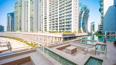 a view of a city with tall buildings at Luxurious Studio in Business Bay by Tanami Holiday Homes in Dubai