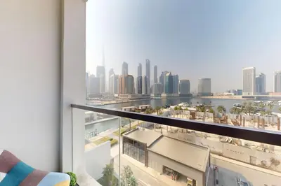 a view of a city skyline from a building at 15 Northside Tower 2 - Charming One Bedroom in Dubai