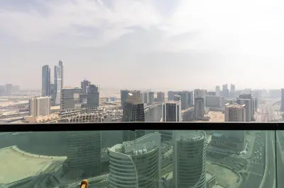 a view of a city from the top of a skyscraper at Lux BnB Upper Crest Tower I Skyline Views in Dubai