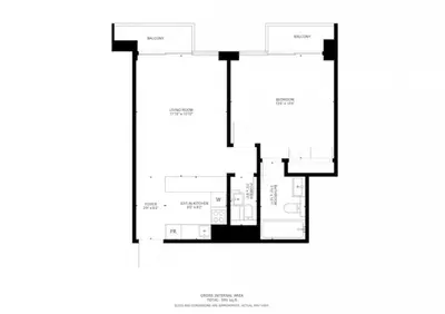 a floor plan of a house at West Avenue - Chic One Bedroom in Dubai