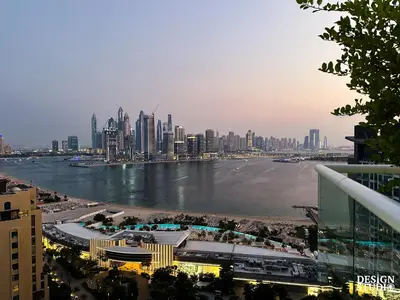 a view of a city with a river and buildings at SEVEN PALM by Design Studio 2BR in Dubai