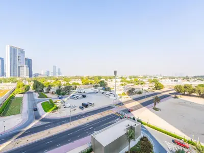 an aerial view of a city with tall buildings at Blazing 1Br in Downtown Views in Dubai