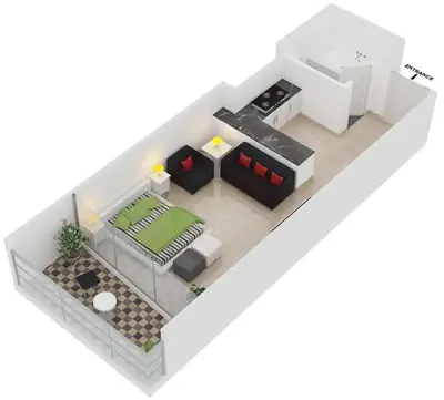 a model of a house with a living room at LUX The Marina View Suite 2 in Dubai