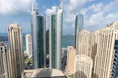 a view of a city with many tall buildings at Perfect 2BD apartment in the heart of Marina - top spot in Dubai