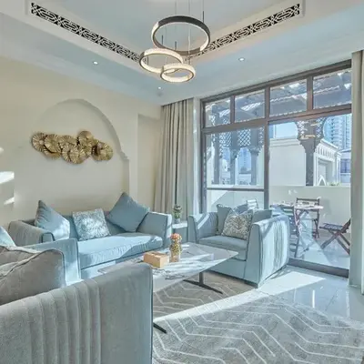 Golden Homes Souk Al Bahar Burj khalifa view Tajer residences 1BR Mint avenue Near