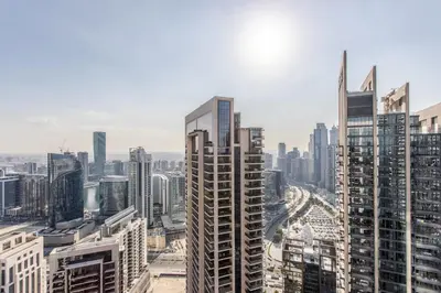an aerial view of a city with tall buildings at Frank Porter - Act One Act Two T1 in Dubai