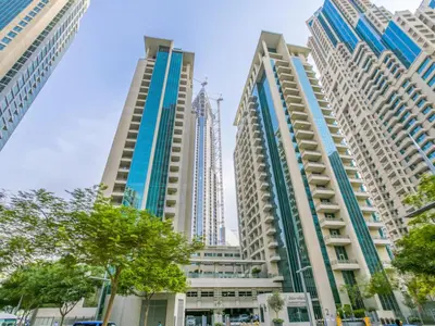 a group of tall buildings in a city at Golden Homes Boulverd Central 1BHK BLUE HEAVEN Near Dubai mall & burj khalifa Downtown Dubai in Dubai