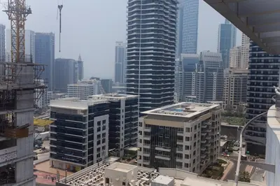 a view of a city skyline with tall buildings at Dubai Marina (Marina Diamond 2) 1 Bedroom Apt. in Dubai