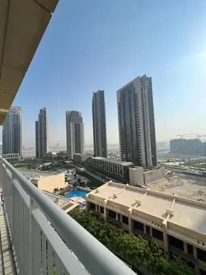 a view of a city with tall buildings at Beautiful Flat in Harbor Views in Dubai