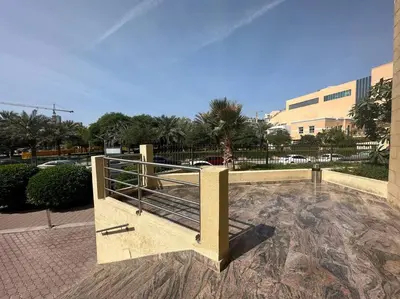 a ramp with a metal railing on the side of a building at Diomond view 4 in Dubai