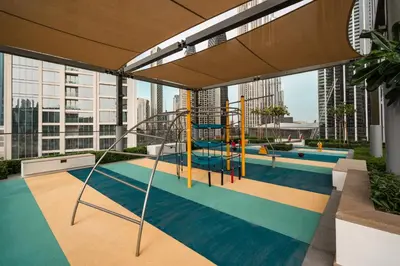 a playground on the roof of a building at Prime Retreats @ Burj Crown by Emaar, Downtown dubai in Dubai