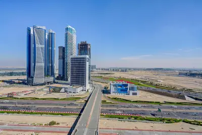 a view of a city with tall buildings at Serene City Stays Binghatti Canal Luxe 2BR in Dubai