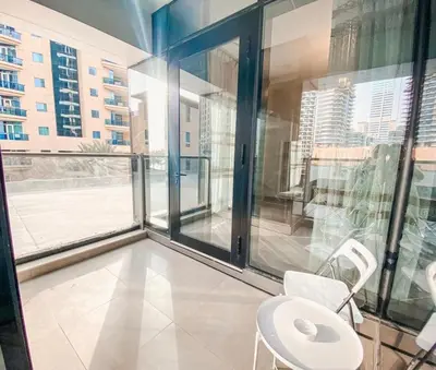 a balcony with a toilet in a building at Luxurious & Modern 2BR Plus Maid, Sparkle Tower Dubai Marina - 10AB4 in Dubai