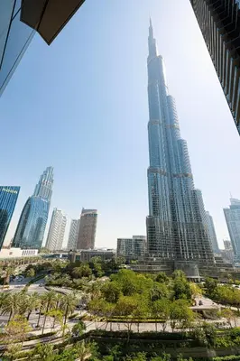 a view of the burj khalifa from the city at SmartStay at Address Opera - Unique Burj Khalifa Views - Brand New Luxury Residences in Dubai