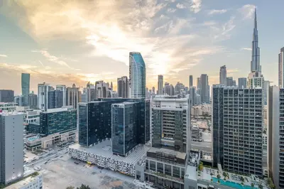 an aerial view of a city with tall buildings at TruStay Vacation Home Rentals - Business Bay in Dubai