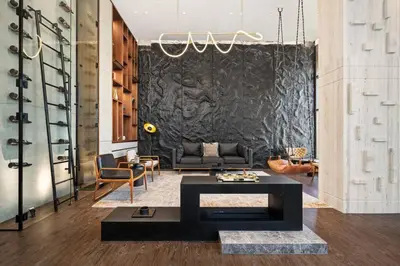a living room with a couch and a table at Luxury Duplex - 2 BR - Dubai Marina JBR in Dubai