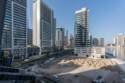 a view of a city with tall buildings at Vacay Lettings 1 bed Business home in J One Tower Business bay in Dubai