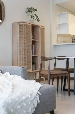 a living room with a couch and chairs and a table at DAYF-SOL Luxury Living in Business Bay in Dubai