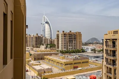 a view of a city with tall buildings at Modern 1BDR Apartment I Madinat Jumeirah Living I Asayel 3 in Dubai