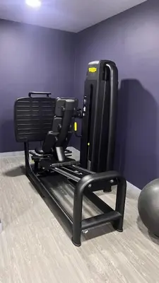 a gym with a exercise bike in a room at Newly renovated cosy studio in Dubai