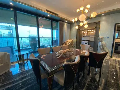 a dining room with a table and chairs at Luxurious 2BR in MBL JLT Brand New in Dubai