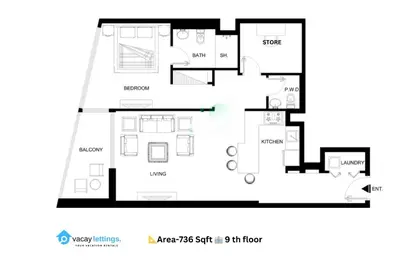 a floor plan of a house at Vacay Lettings - Waves Grande - Sobha Hartland in Dubai