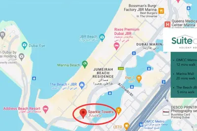 a map of where to stay in syracuse at Your gateway in Sparkle Tower JBR by Suiteable in Dubai