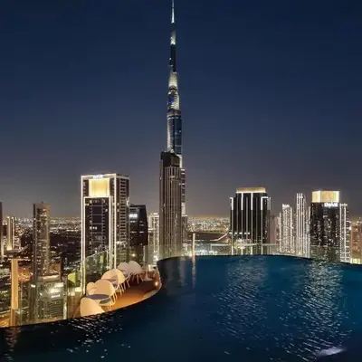 64th-Floor Rooftop Pool with Burj Khalifa View