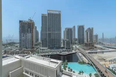 a view of a city with tall buildings at New Listing & Vida Creek Beach & Beach Access in Dubai