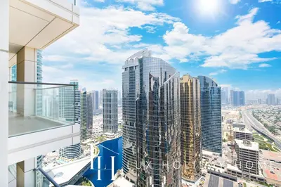 a view of a city with tall buildings at LUX The Bonnington JLT Suite in Dubai