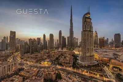 a view of a city with a tall skyscraper at Burj Royale - Burj Khalifa View, Downtown Dubai in Dubai
