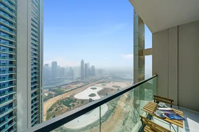 a view from the observation deck of a building at Stylish Studio with Great Views High Floor in Dubai