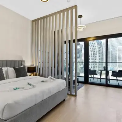 Studio Retreat with Canal and Burj Khalifa Views