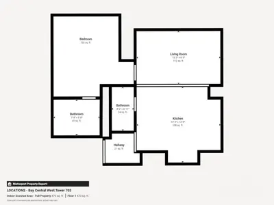 a block diagram of a house at Bay Central 2 - Charming One Bedroom in Dubai