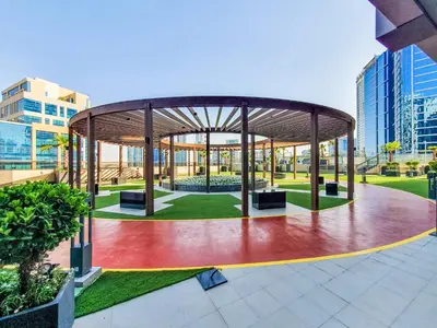 a pavilion in the middle of a building at Elite 1 BR, Downtown in Dubai