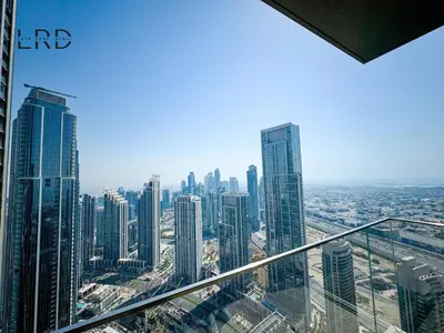 a view of a city from the top of a skyscraper at Luxurious 2BR The Address Opera in Dubai