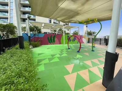 a playground in a building with a skate park at FIRST CLASS Studio Luxe Living in Dubai
