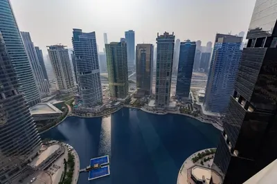 Gallery image of Serene Chic Flat 180 Degree Lake & Marina Skyline View in Dubai