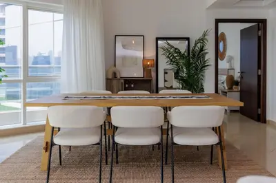 Gallery image of Serene Chic Flat 180 Degree Lake & Marina Skyline View in Dubai
