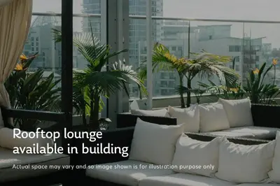 a room with white pillows and plants on a building at Blueground 5242 Tower sea view doorman pool DXB-867 in Dubai