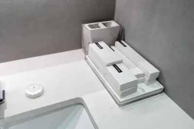 a white sewing machine sitting on top of a counter at 1 Bedroom - Ahad Residence - Business Bay - Dubai in Dubai