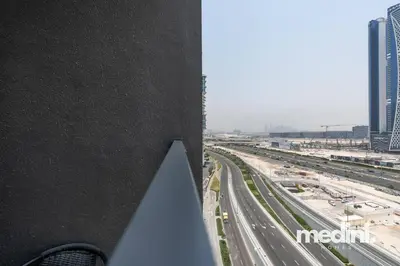 a view of a highway from the top of a building at 15th Northside - Studio - Dubai in Dubai