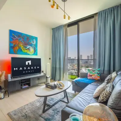 Serene 1BR Haven with Pool View in Binghatti Corner!