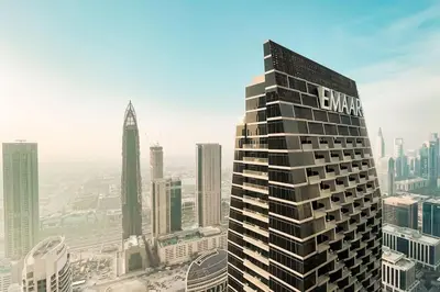 a building with the word envy on top of it at Address Opera 2BR Apartment 54th Floor in Dubai