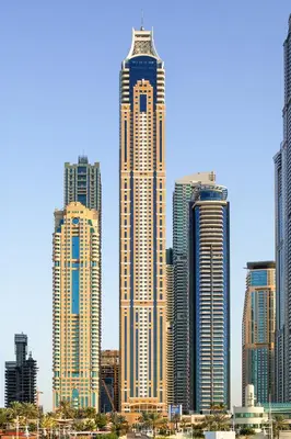 a group of tall buildings in a city at Elite Residence Appartment 4007 in Dubai