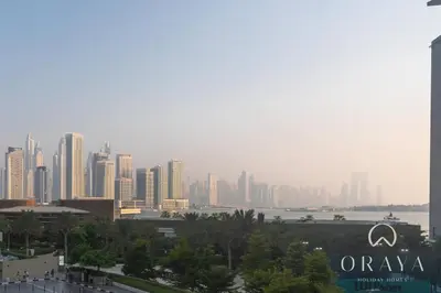 a view of a city with a city skyline at Luxurious Studio In Seven Palm Hotel & Apartments in Dubai