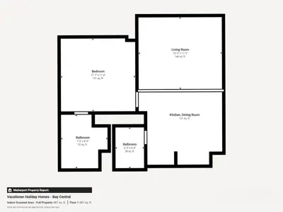 a floor plan of a house at Bay Central 1 - One Bed with Stunning Marina View in Dubai